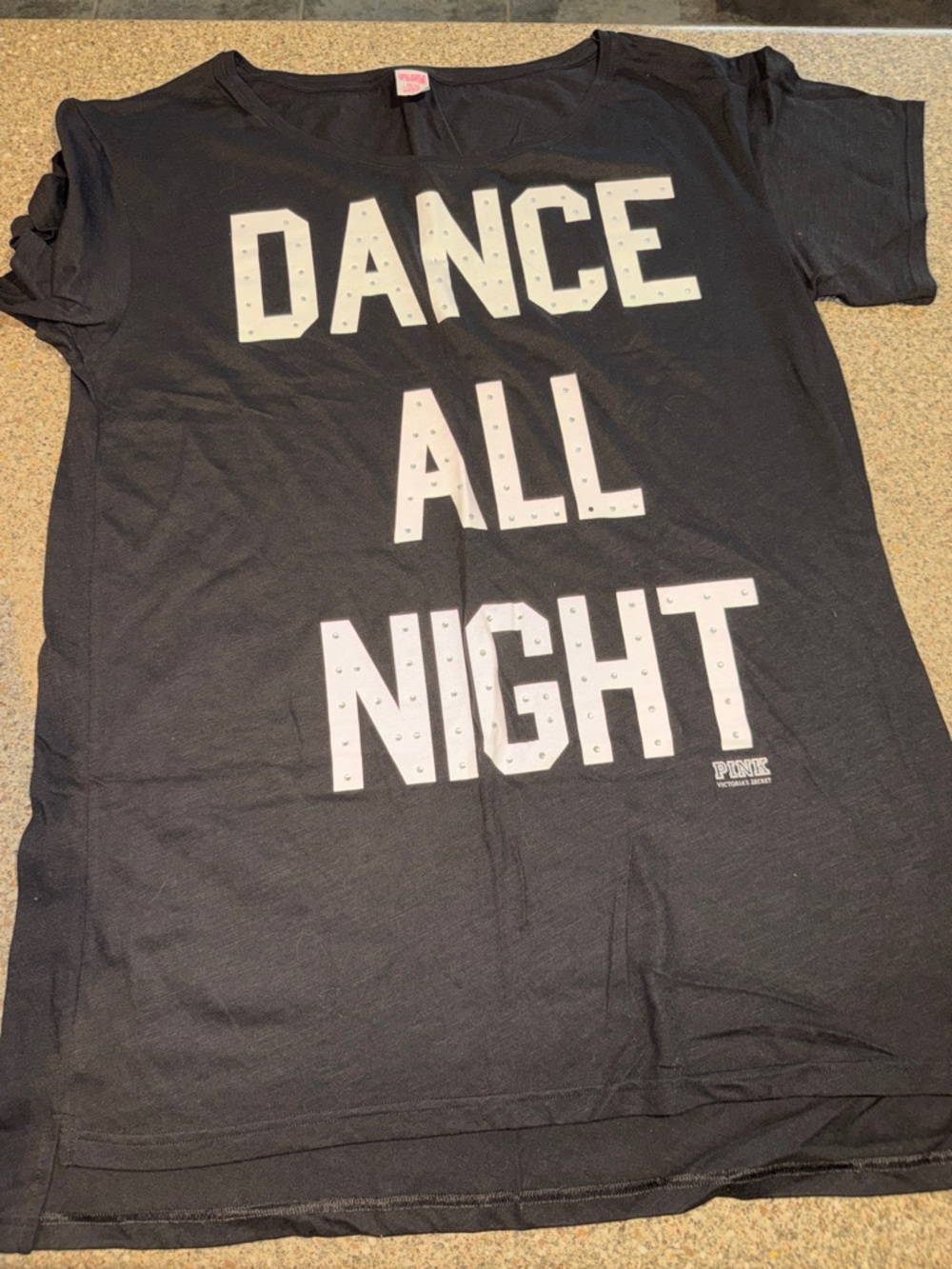 Y2k PINK Victoria's Secret Black "Dance All Night" sleepshirt